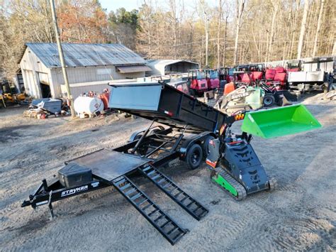 mini skid steer on trailer|mini skid steer dump trailer.